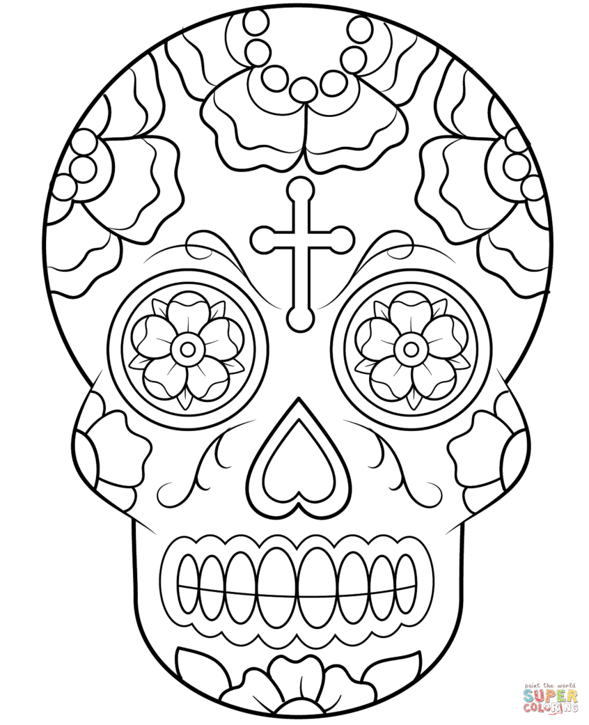 Coloring Pages Ideas: Sugarll Coloring Pages Ideas Free For Adults - Free Printable Sugar Skull Coloring Pages