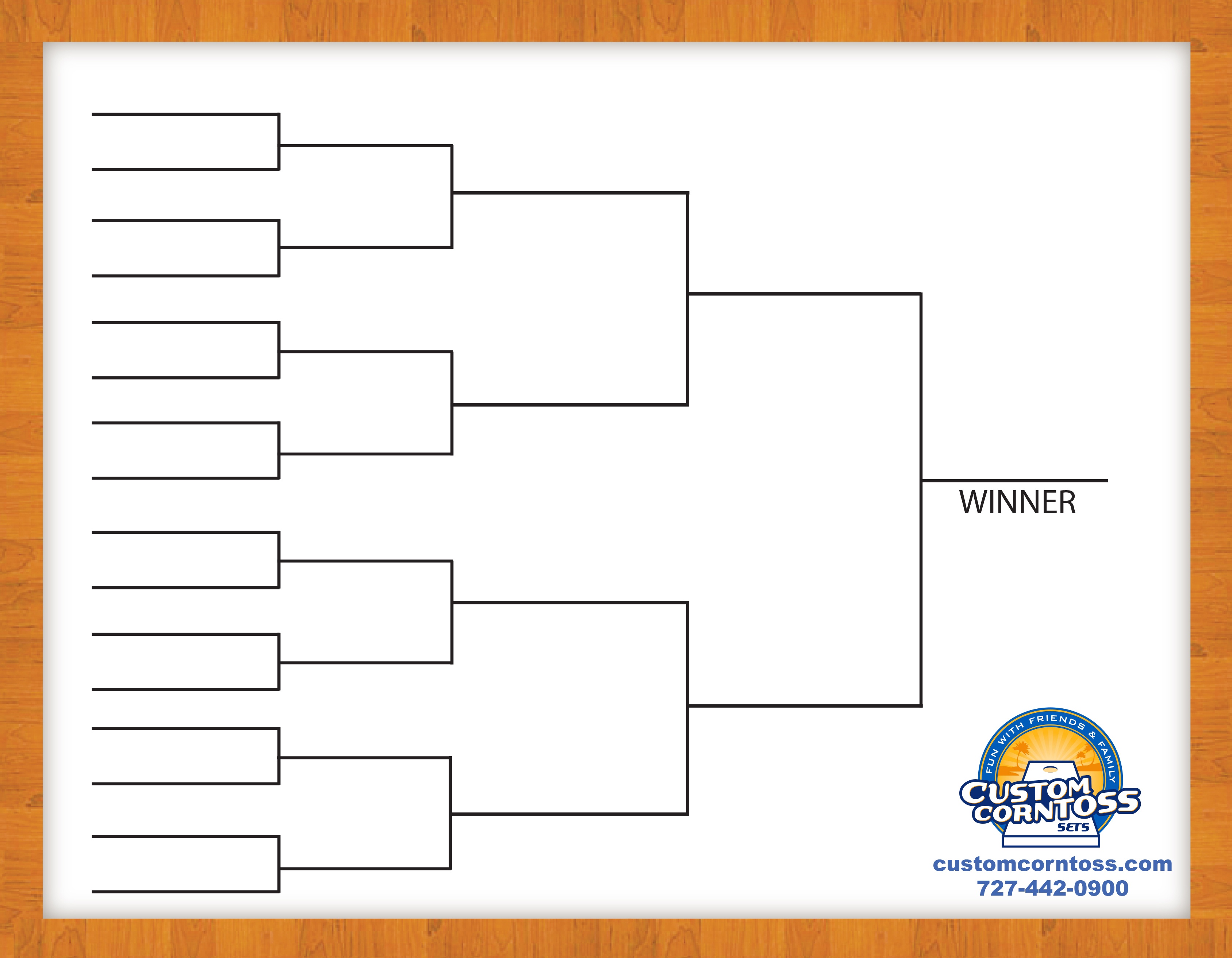 Cornhole Tournament Brackets Custom Corntoss Free Printable 