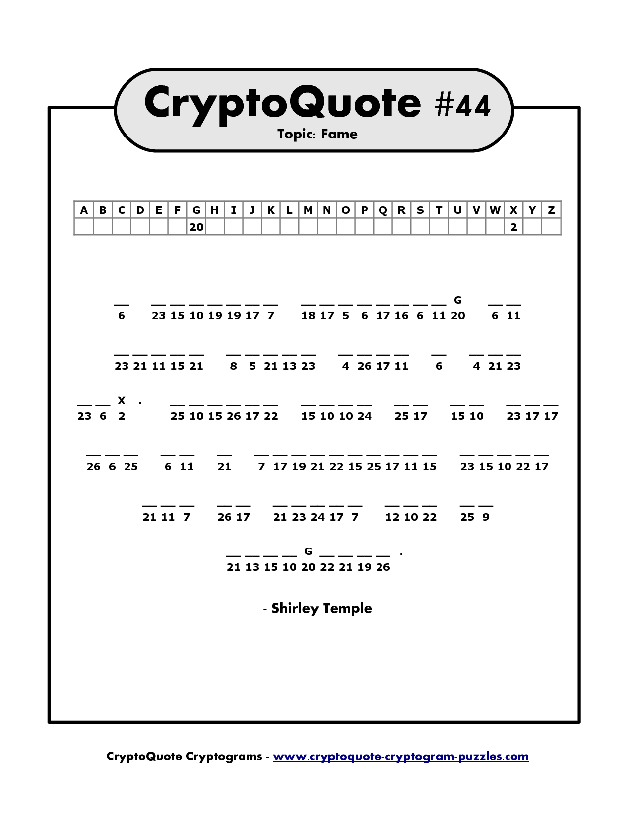 Free Printable Cryptoquip Puzzles Free Printable A To Z