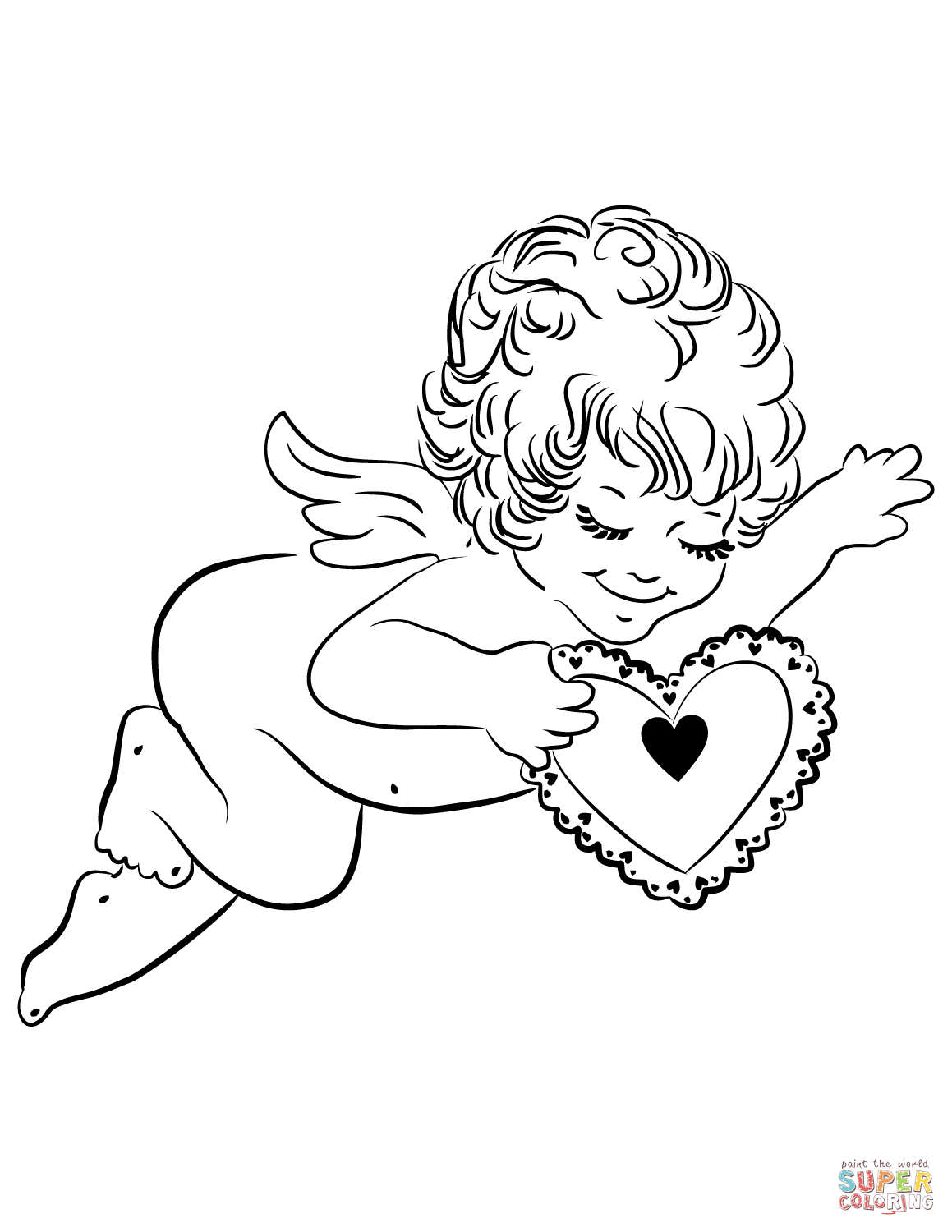 Cupid Coloring Pages Free Printable | Coloring Pages - Free Printable Pictures Of Cupid
