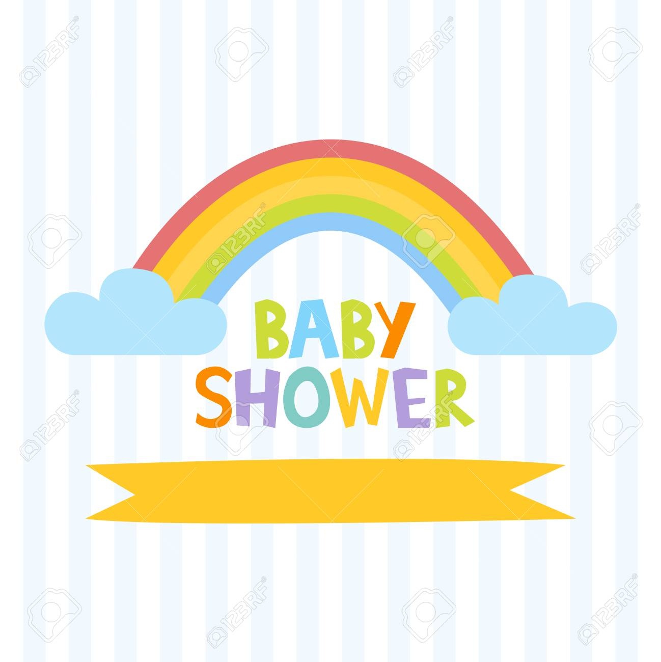 Cute Baby Shower Invitation Template With Letters And Rainbow - Free Printable Rainbow Letters