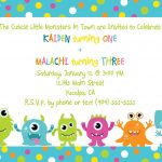 Cute Little Monster Birthday Invitation Printable | Free   Free Printable Monster Templates