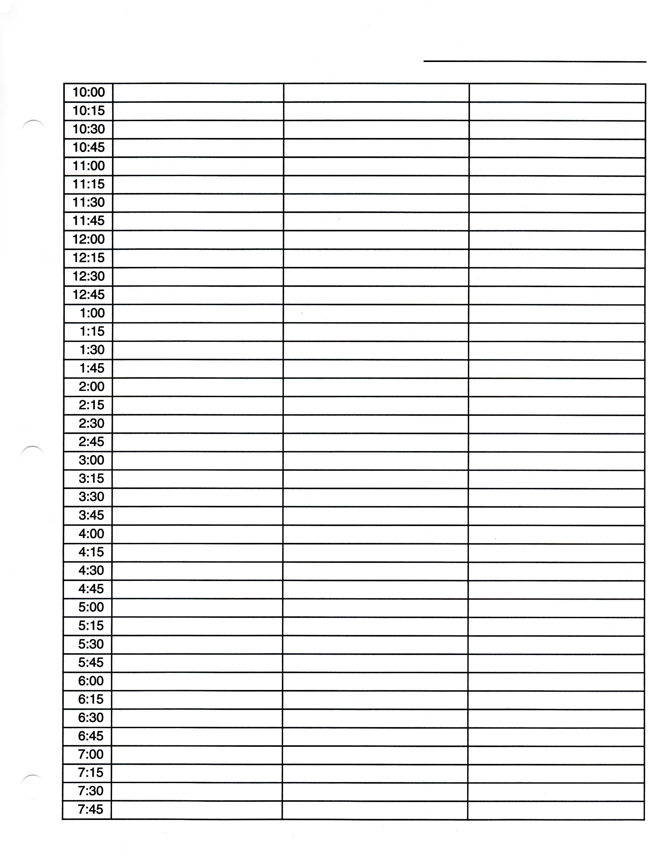 Printable Daily Appointment Calendar