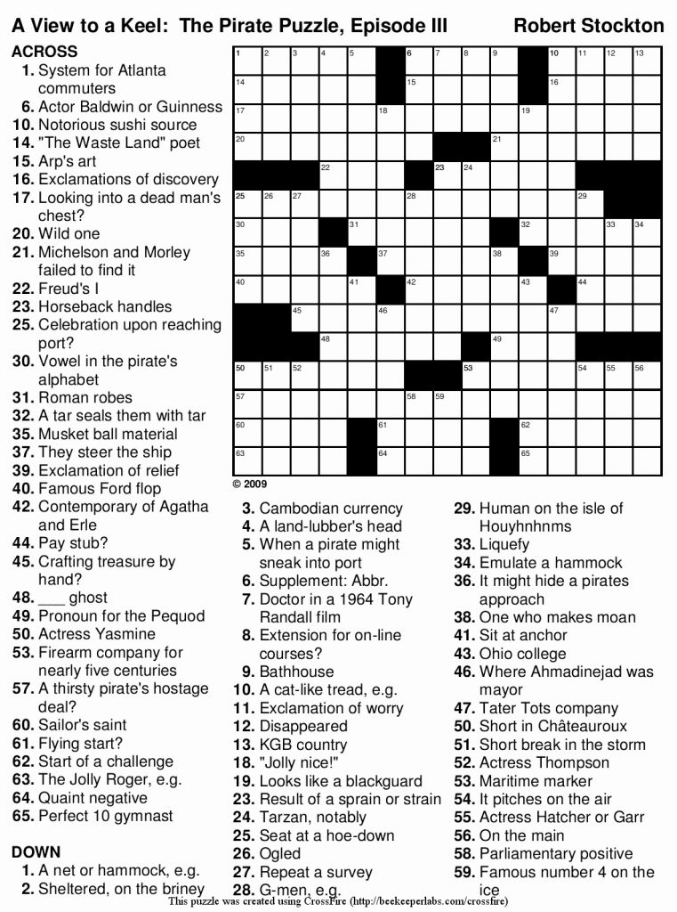 free daily printable crossword puzzles for adults
