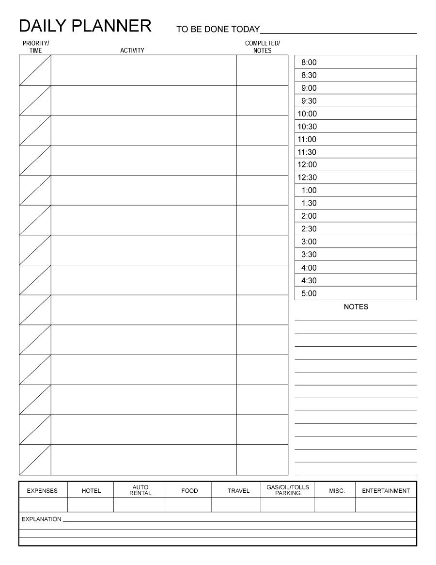 Daily Task Schedule Template Printable Planner Templates Free | Smorad - Free Printable Task Organizer