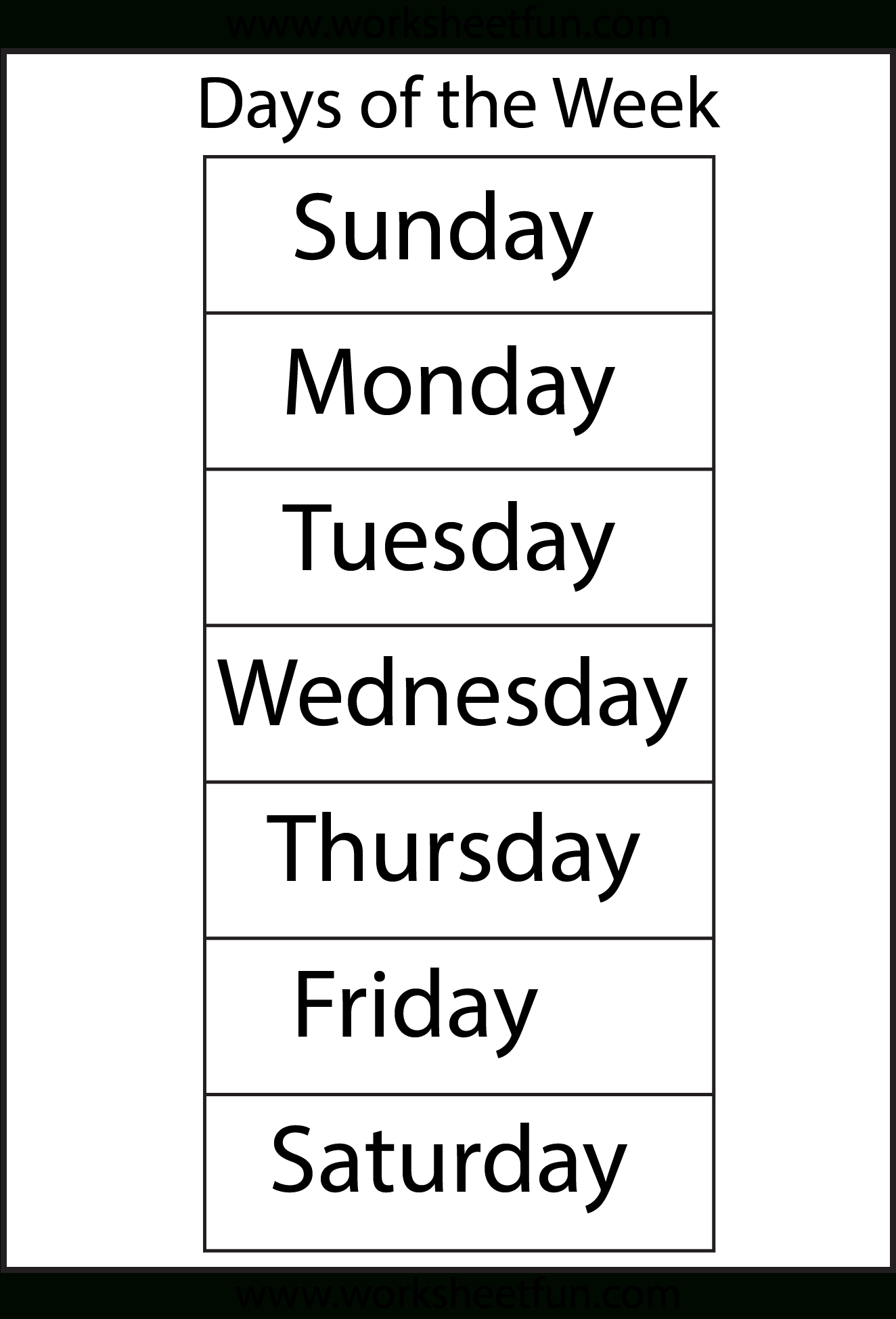 Days Of The Week | Preschool Days Of The Week | Worksheets, Language - Free Printable Days Of The Week