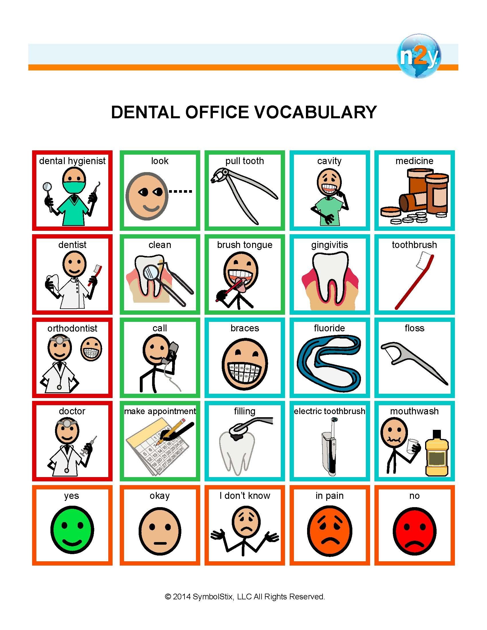 Dental Office Vocabulary For Better Understanding And Communication - Free Printable Widgit Symbols