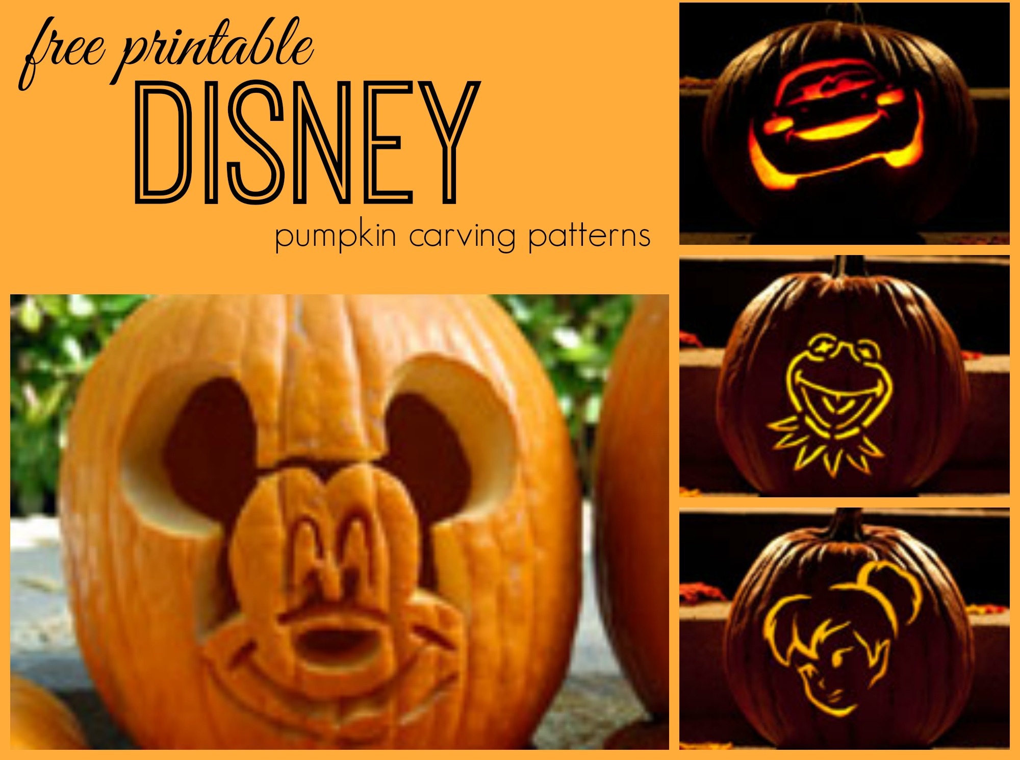 Disney Pumpkin Carving Patterns - Frugal Fanatic - Free Printable Lightning Mcqueen Pumpkin Stencil