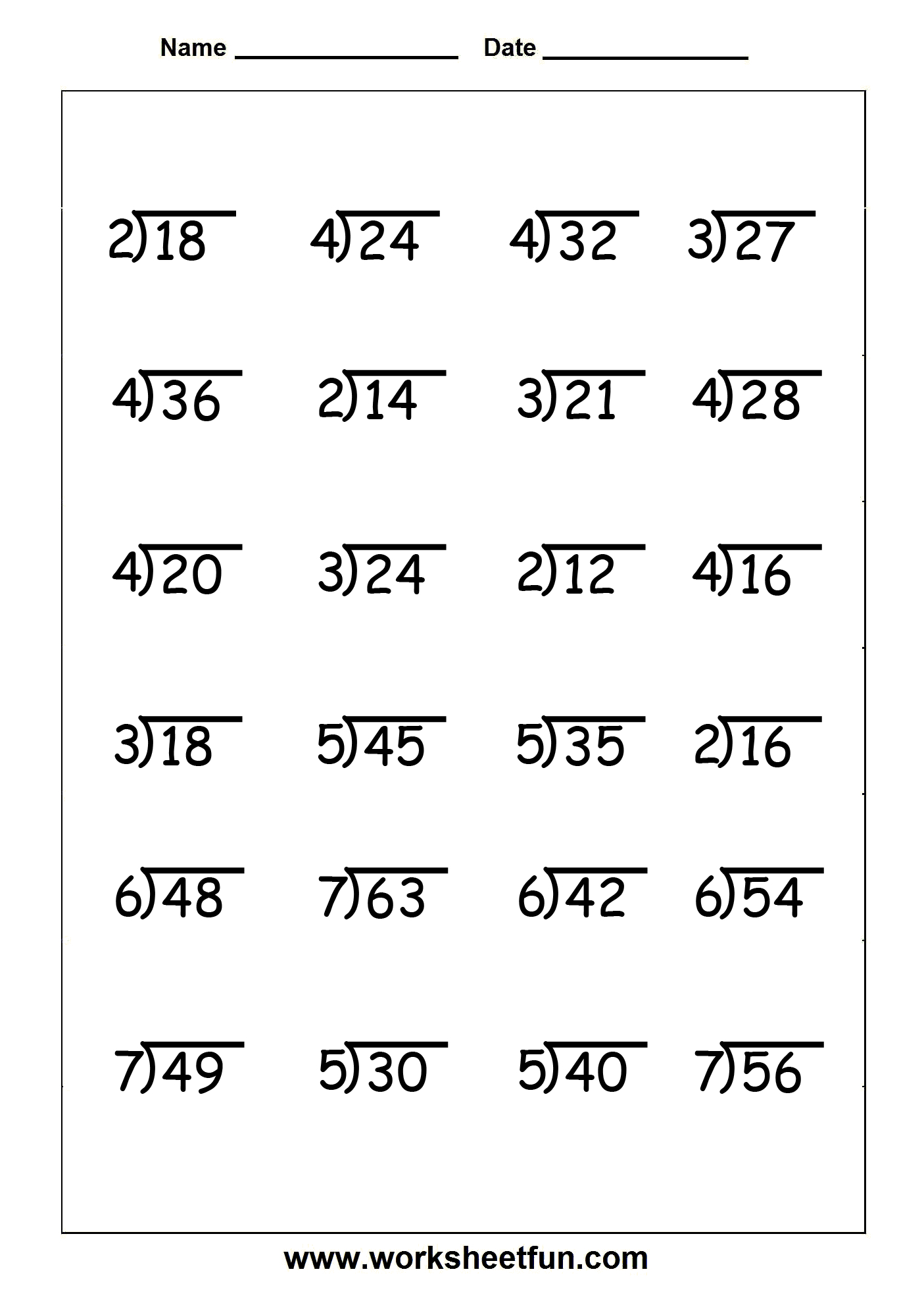 Division - 4 Worksheets | Printable Worksheets | Math Division - Free Printable Division Worksheets For 5Th Grade