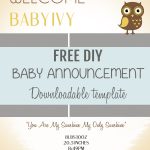 Diy Baby Announcement Template | Pee Wee | Fun Baby Announcement   Free Printable Baby Announcement Templates