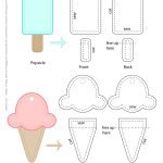 Diy Felt Ice Cream And Popsicle Necklace Tutorial With Free Pattern   Ice Cream Cone Template Free Printable