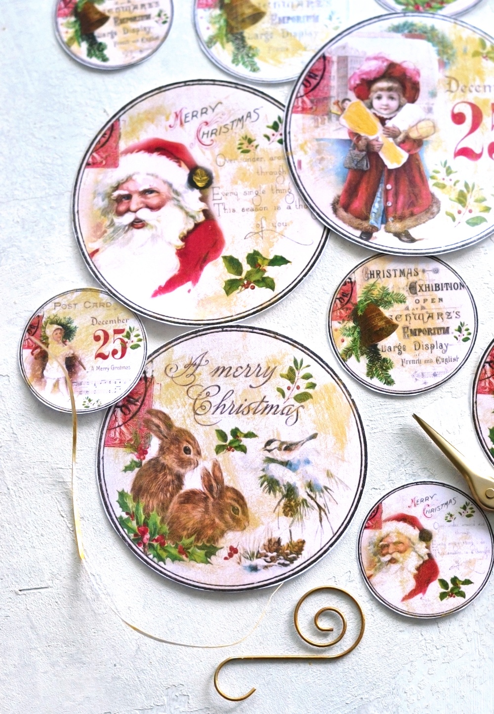 Diy Vintage Gold Christmas Gift Tags - Free Printable - Free Printable Vintage Christmas Tags For Gifts