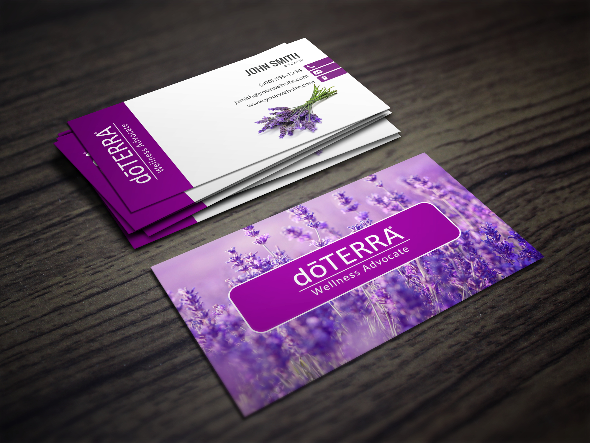 Doterra Business Cards With A Lavendar Field In The Background - Free Printable Doterra Sample Cards