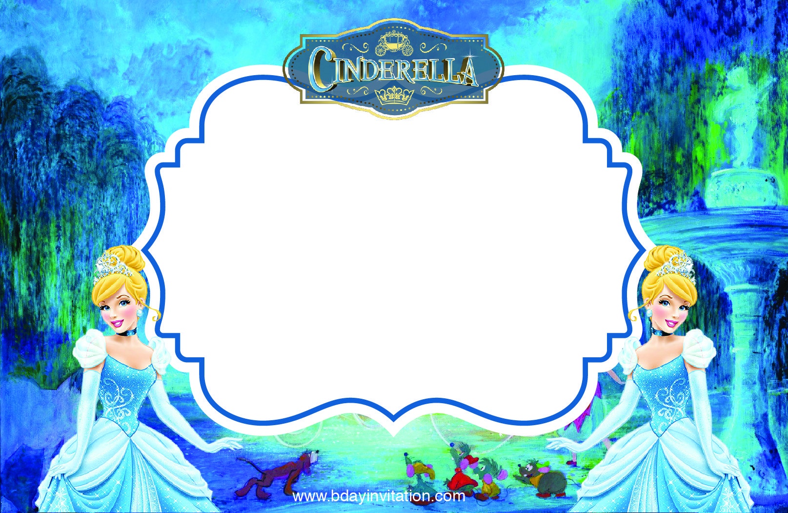 Download Free Printable Disney Cinderella Party Invitation Template - Free Printable Disney Invitations