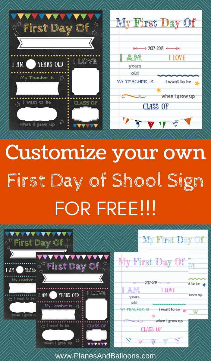 Editable First Day Of School Signs To Edit And Download For Free - Free Printable First Day Of School Chalkboard Signs