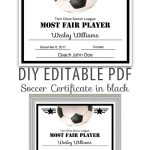 Editable Pdf Sports Team Soccer Certificate Diy Award Template In   Free Printable Soccer Certificate Templates