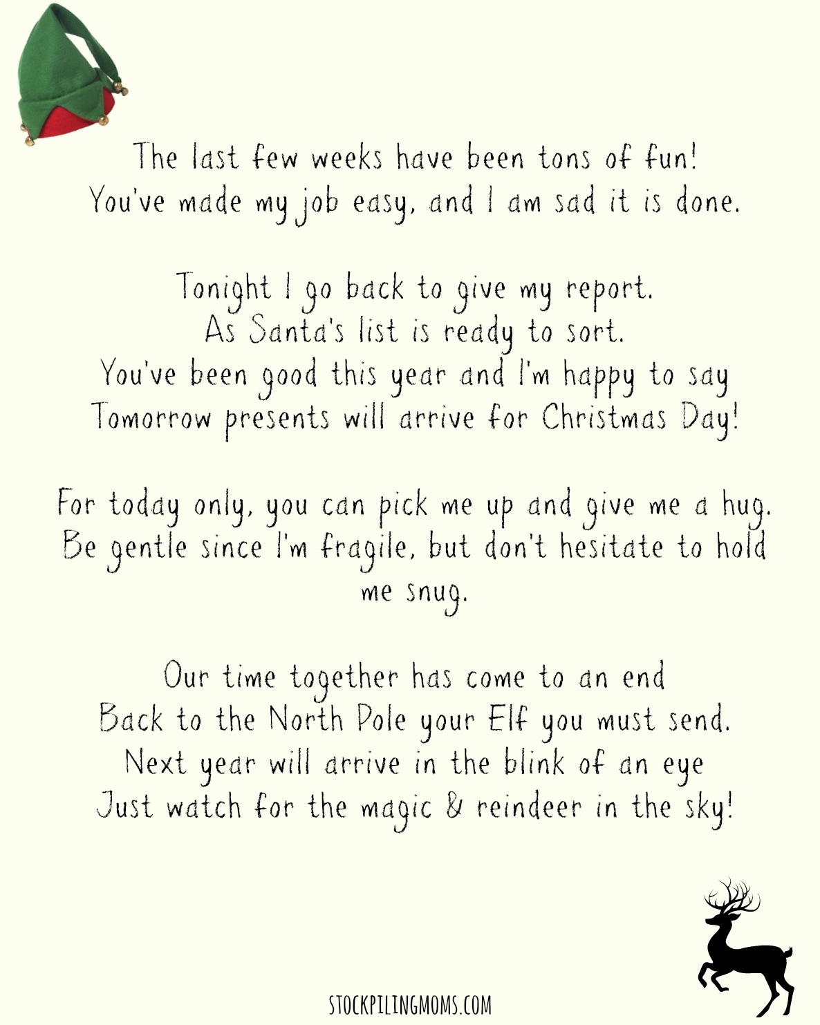 Elf On A Shelf Goodbye Letter Printable - Elf On The Shelf Goodbye Letter Free Printable