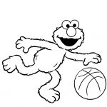 Elmo Plays Basketball Coloring Page | Free Printable Coloring Pages   Elmo Color Pages Free Printable