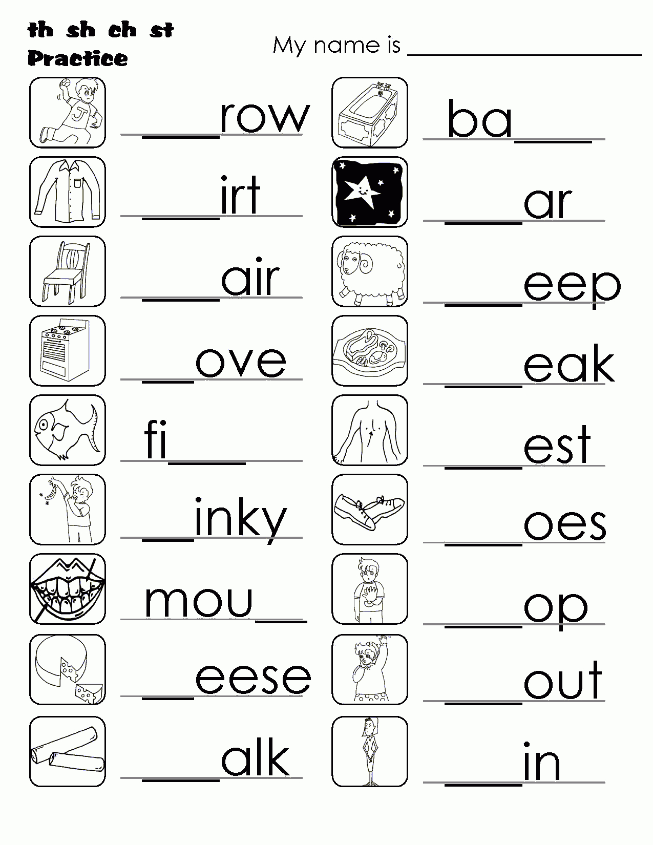 Free Printable Sh Phonics Worksheets