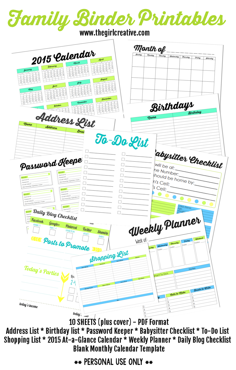 Family Binder Printables | Family Binder - Tuts, Ideas &amp;amp; Printables - Free Printable Household Binder