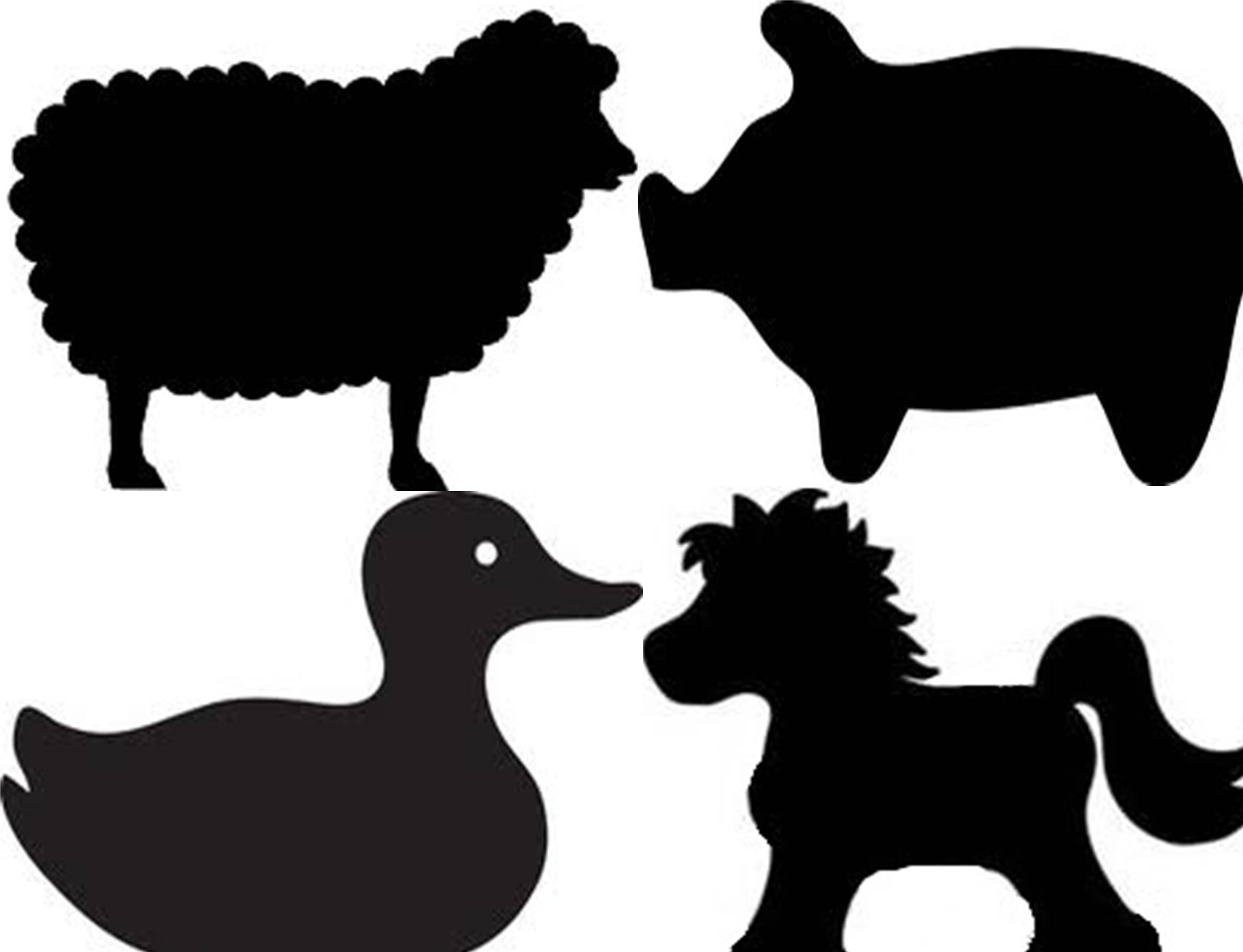 Farm Animal Silhouettes For Barnyard Birthday Party Cutouts. Cut - Free Printable Farm Animal Cutouts