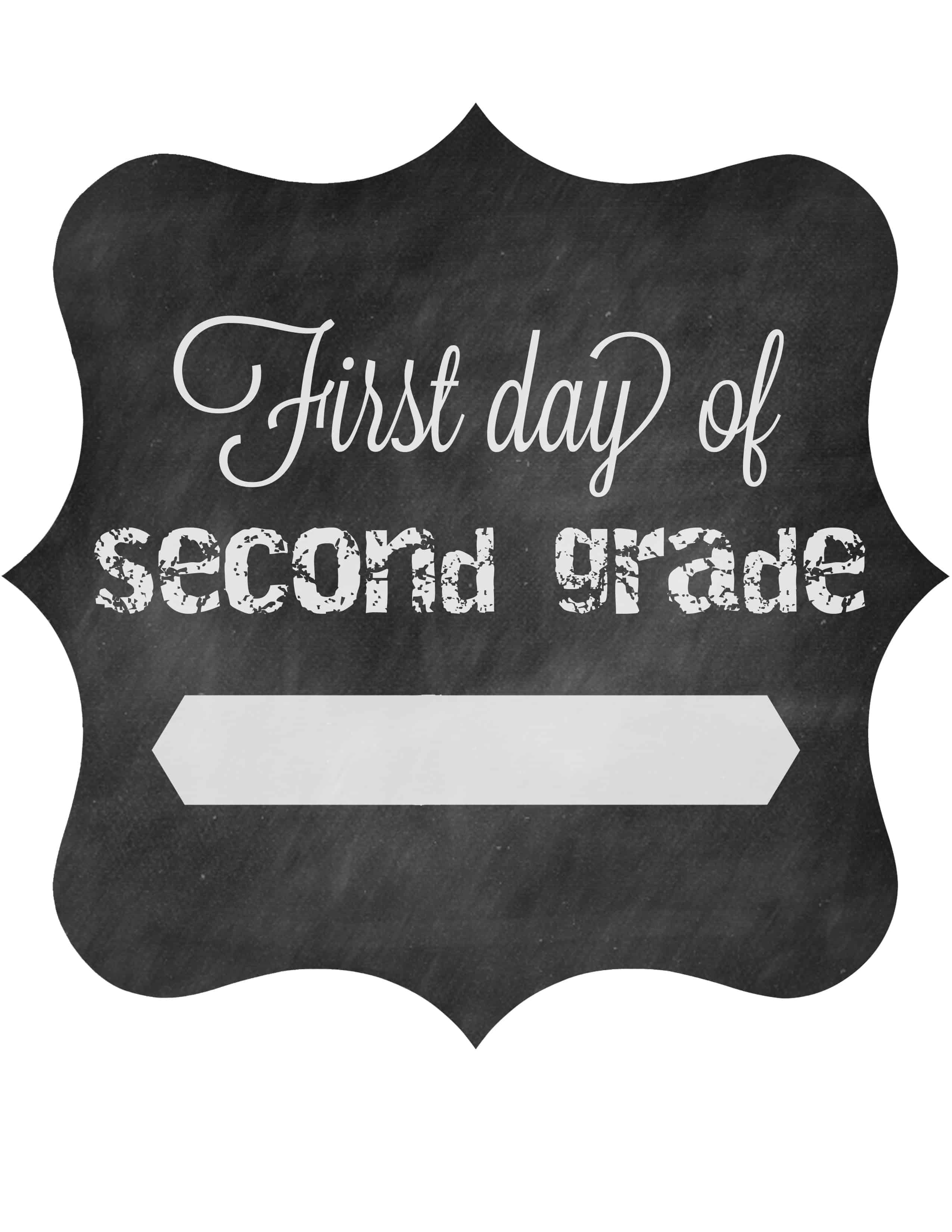 First Day Of School Free Printable Signs 2014 • The Pinning Mama - First Day Of Second Grade Free Printable Sign