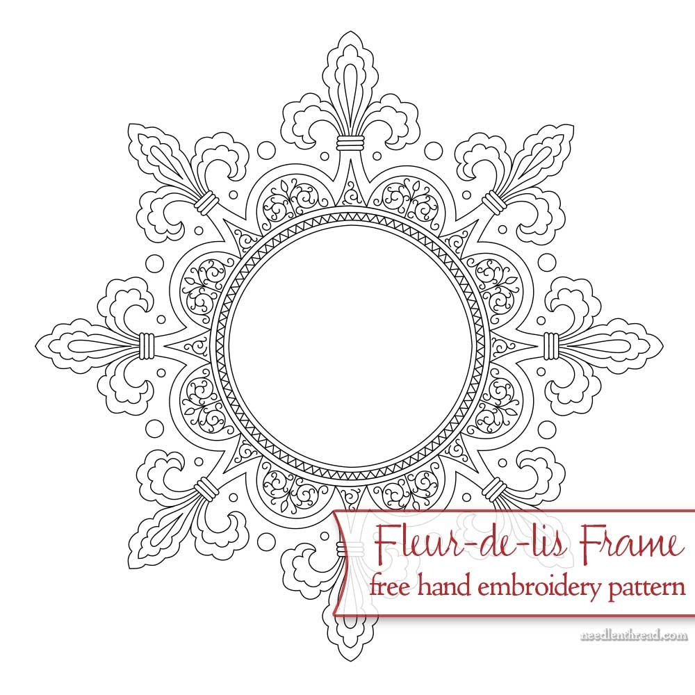Fleur-De-Lis Frame: Free Hand Embroidery Pattern – Needlenthread - Free Printable Paper Pricking Patterns