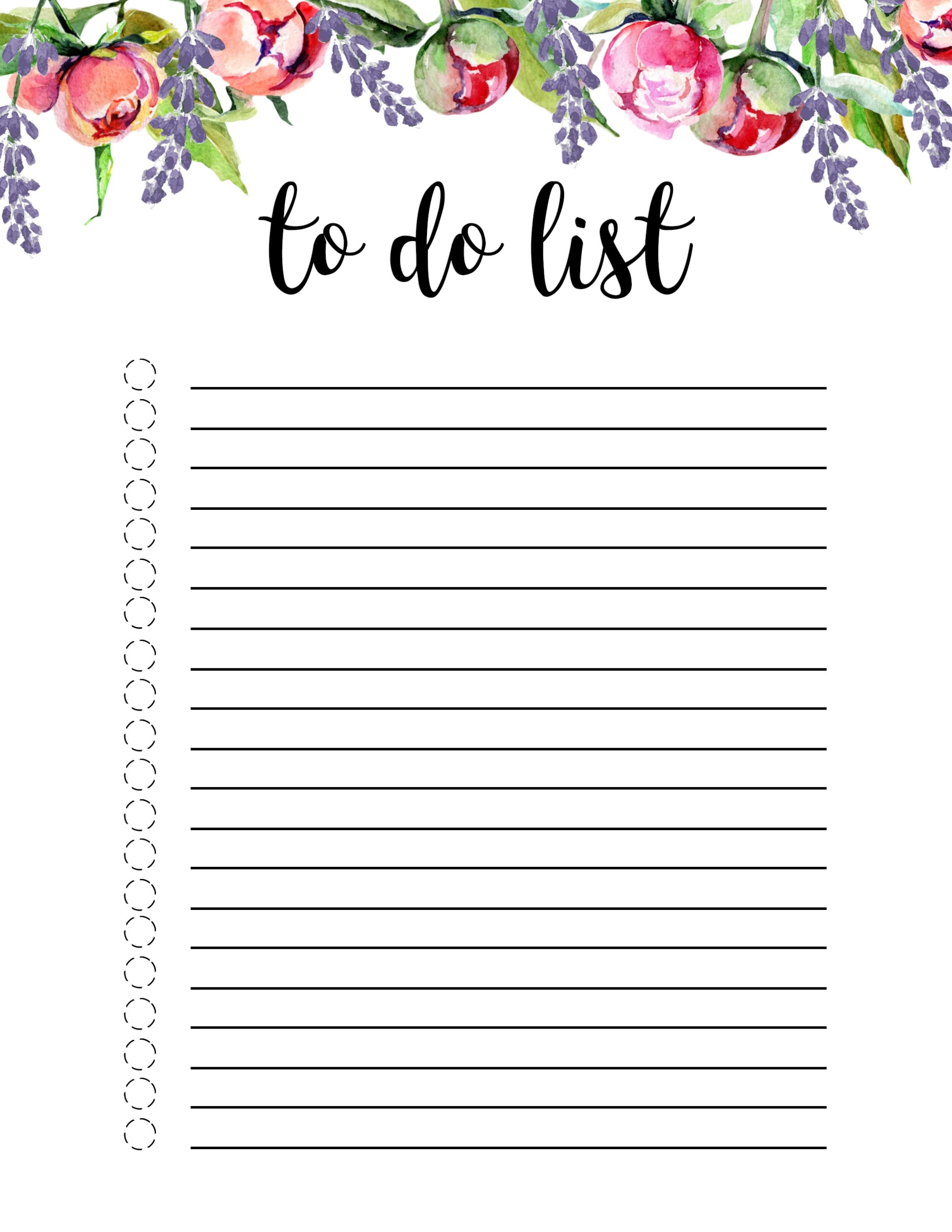 Floral To Do List Printable Template - Paper Trail Design - Free Printable To Do List