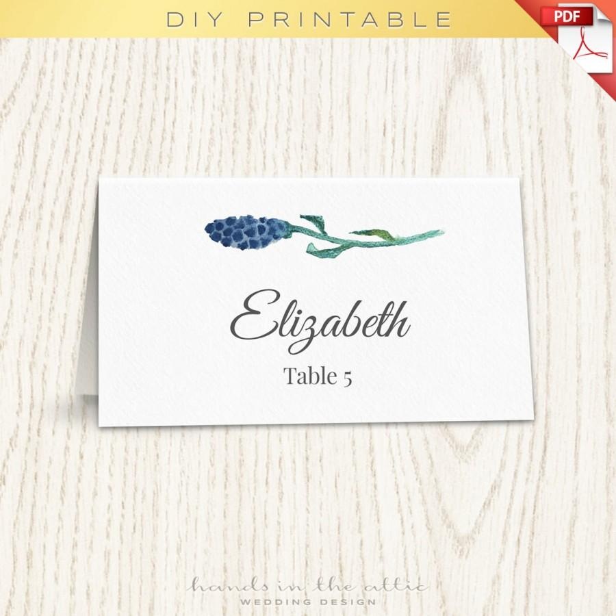Floral Wedding Placecard Template, Printable Escort Cards, Wedding - Free Printable Damask Place Cards