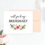 Floral Will You Be My Bridesmaid Printable Cards   Chicfetti   Free Printable Will You Be My Bridesmaid Cards