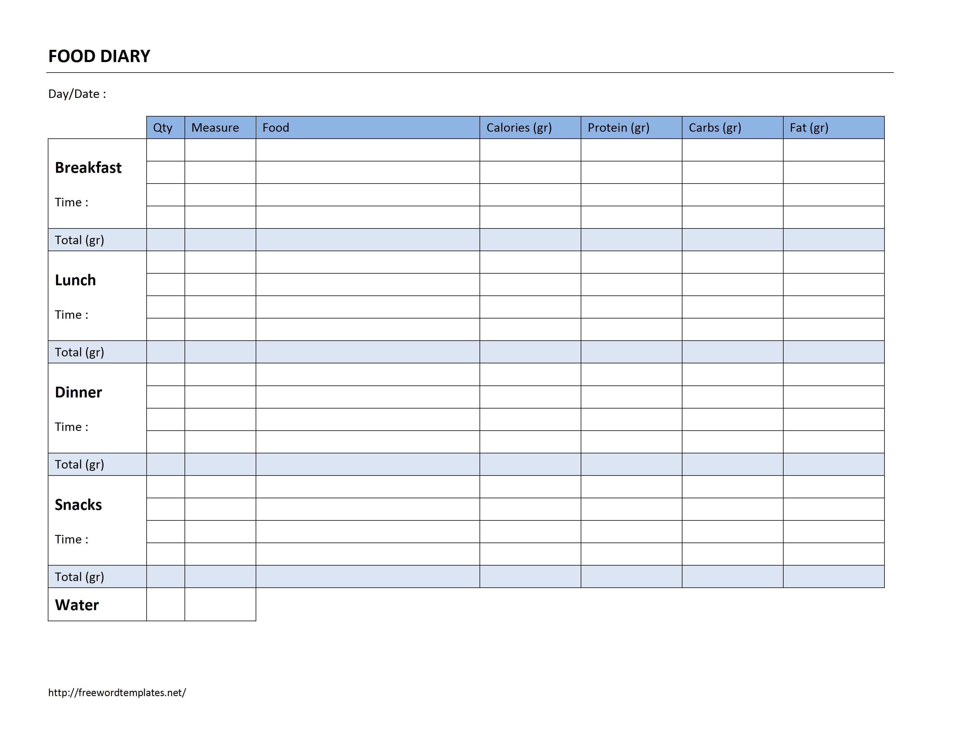 Food Diary Log Free Printable Calorie Counter Journal Free 