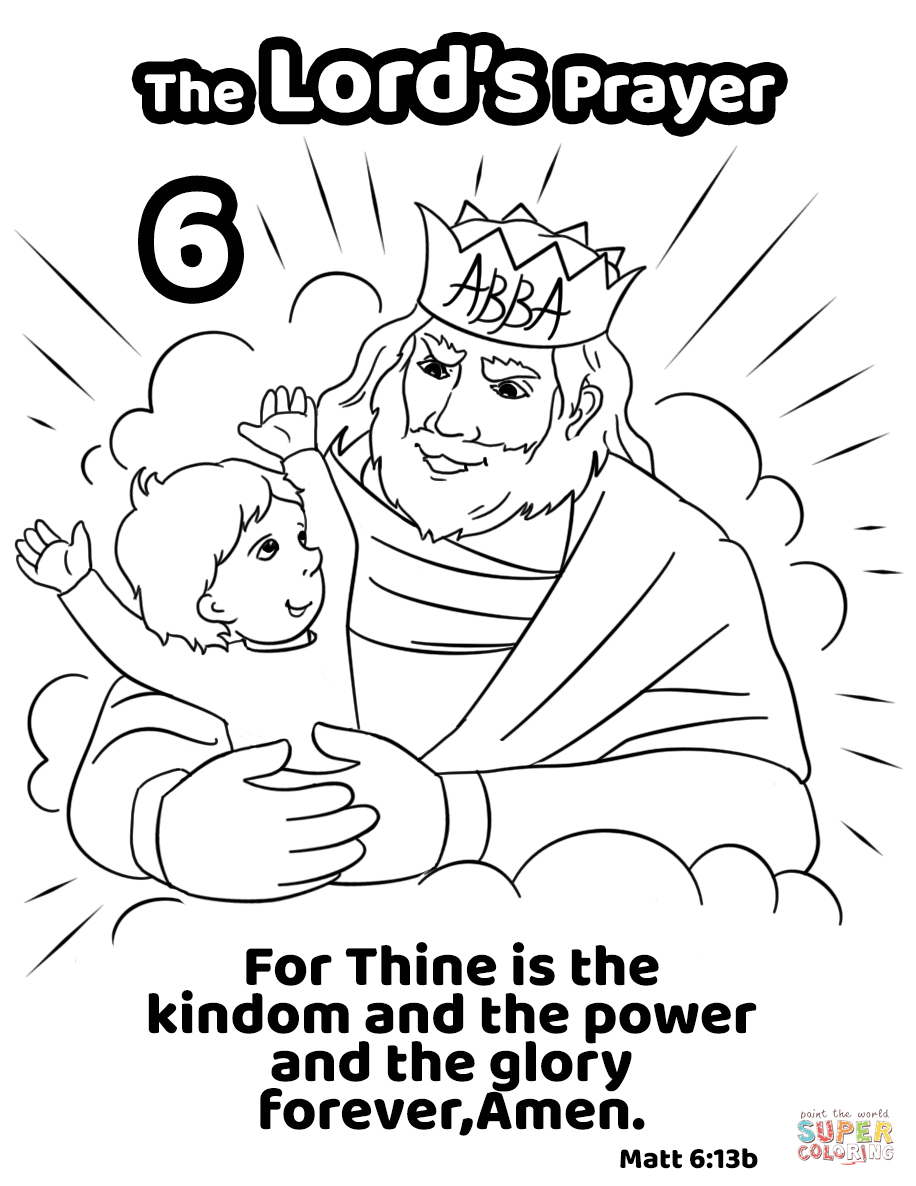 For Thine Is The Kingdom And The Power And The Glory Forever, Amen - Free Printable Lord&amp;amp;#039;s Prayer Coloring Pages