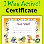 Free Award Certificate   I Was Active (Primary | Managing Recess   Free Printable Swimming Certificates For Kids