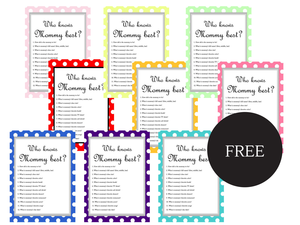 Free Baby Shower Game - Who Knows Mommy Best - Baby Shower Ideas - Free Printable Baby Shower Games Who Knows Mommy The Best