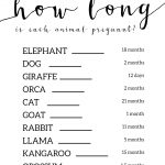 Free Baby Shower Games Printable {Animal Pregnancies}   Paper Trail   Free Printable Games For Adults