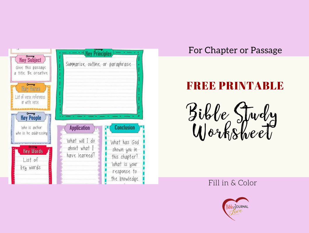 Free Bible Journal Key Worksheet – Bible Journal Love - Free Printable Bible Study Worksheets