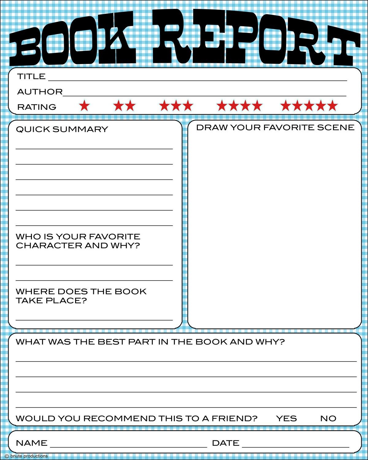 Free Book Report Printable - Great For Lower Primary Grades. It Also - Free Printable Books For 5Th Graders