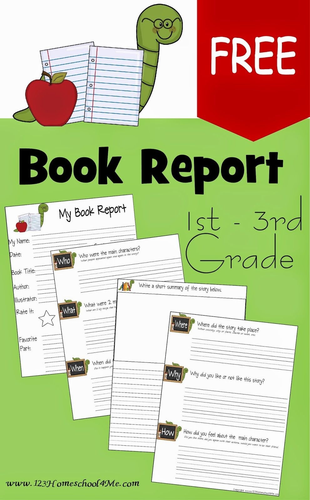 Free Book Report Template | Play Activities For Kids | 1St Grade - Free Printable Book Report Forms