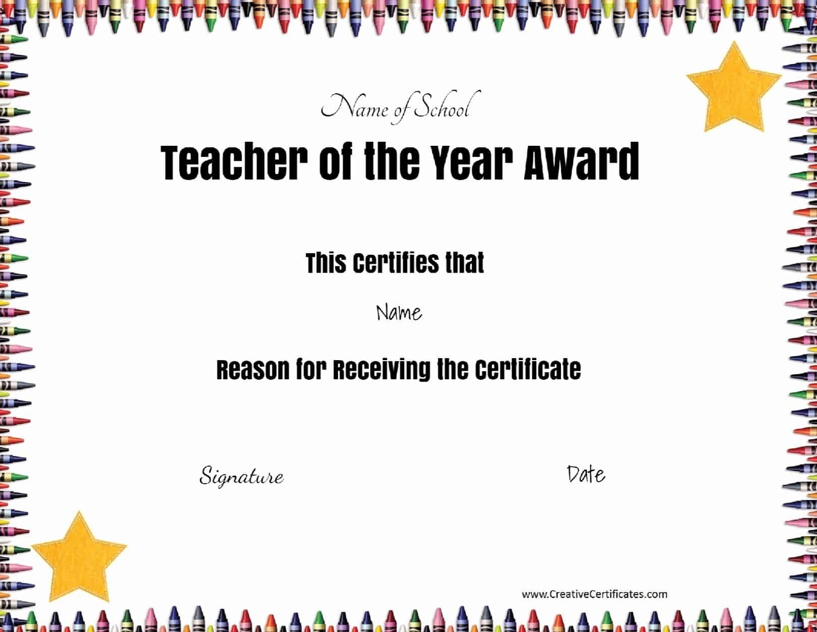 Free Certificate Of Appreciation For Teachers | Customize Online - Free Printable Certificates For Teachers