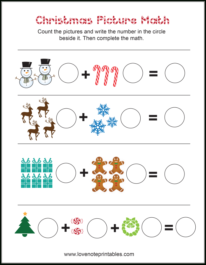 Christmas Theme Math Worksheets