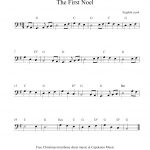 Free Christmas Trombone Sheet Music   The First Noel   Trombone Christmas Sheet Music Free Printable