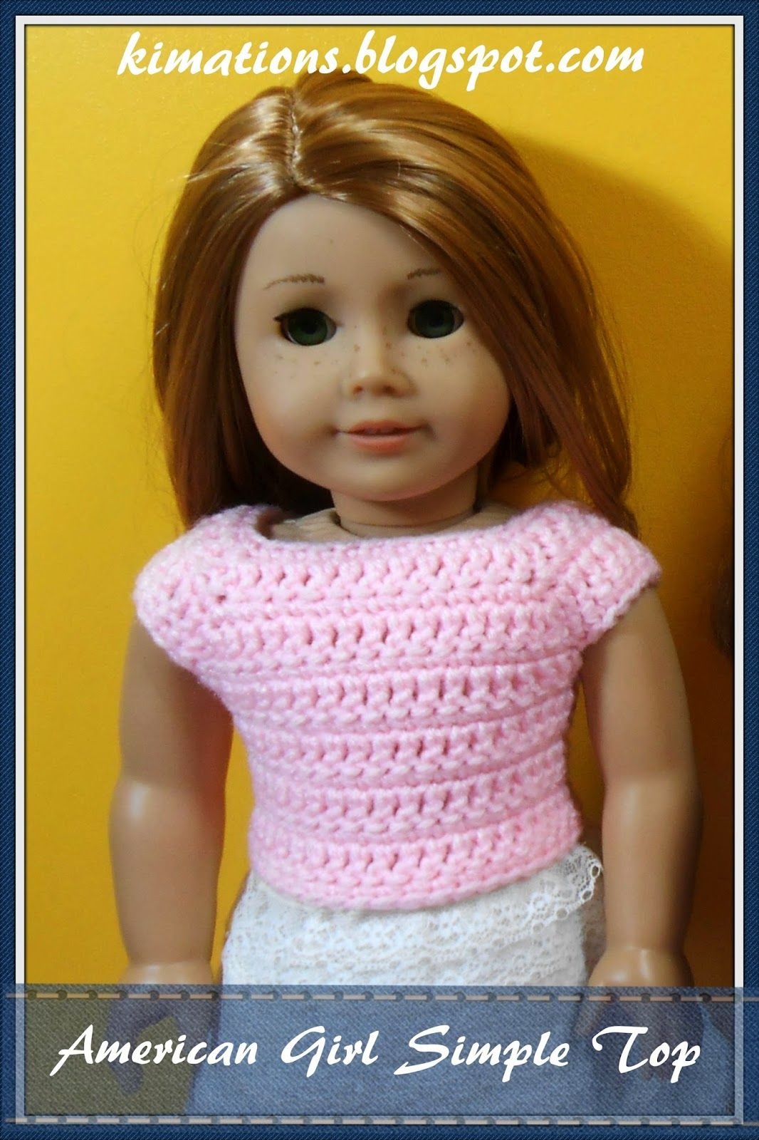 Free Crochet Pattern For 18 Inch Doll. Kimations: American Girl - Free Printable Crochet Doll Clothes Patterns For 18 Inch Dolls
