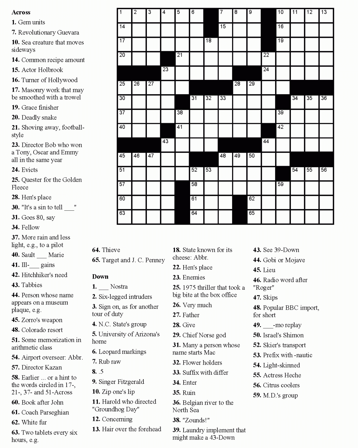 free crossword puzzle maker printable large