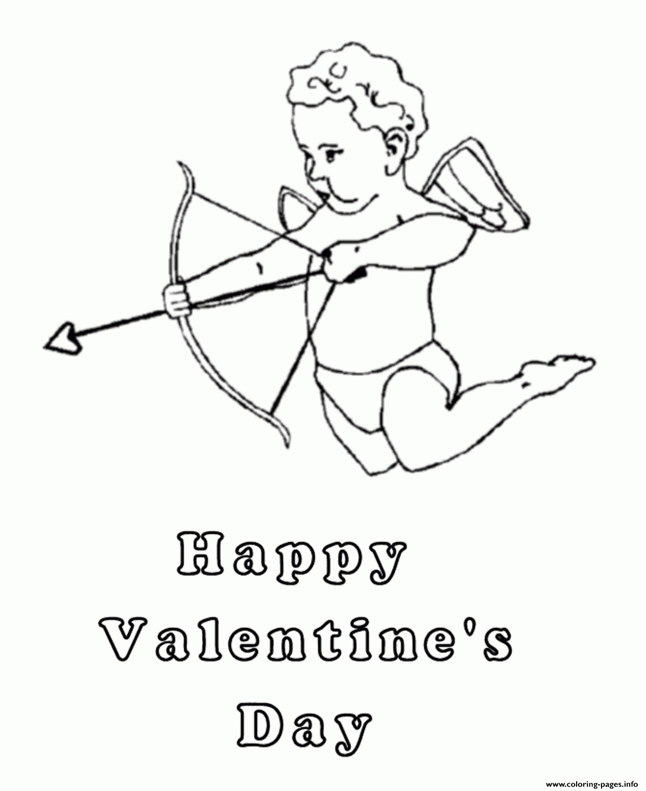 Free Cupid Happy Valentines S9138 Coloring Pages Printable - Free Printable Pictures Of Cupid