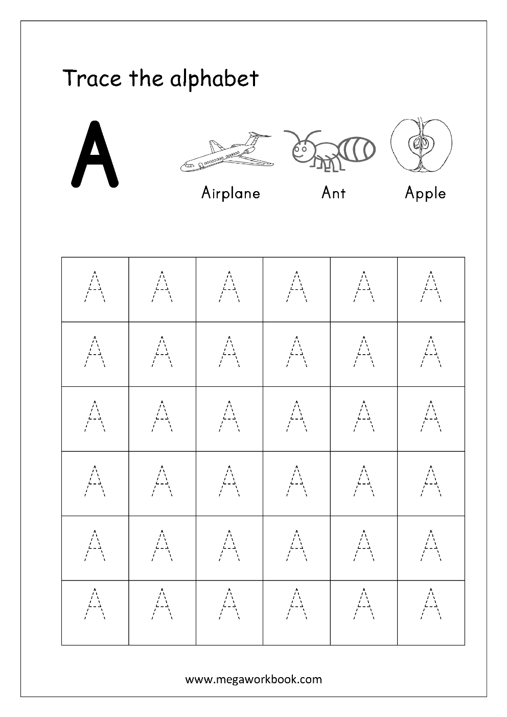 Free English Worksheets - Alphabet Tracing (Capital Letters - Free Printable Tracing Alphabet Worksheets