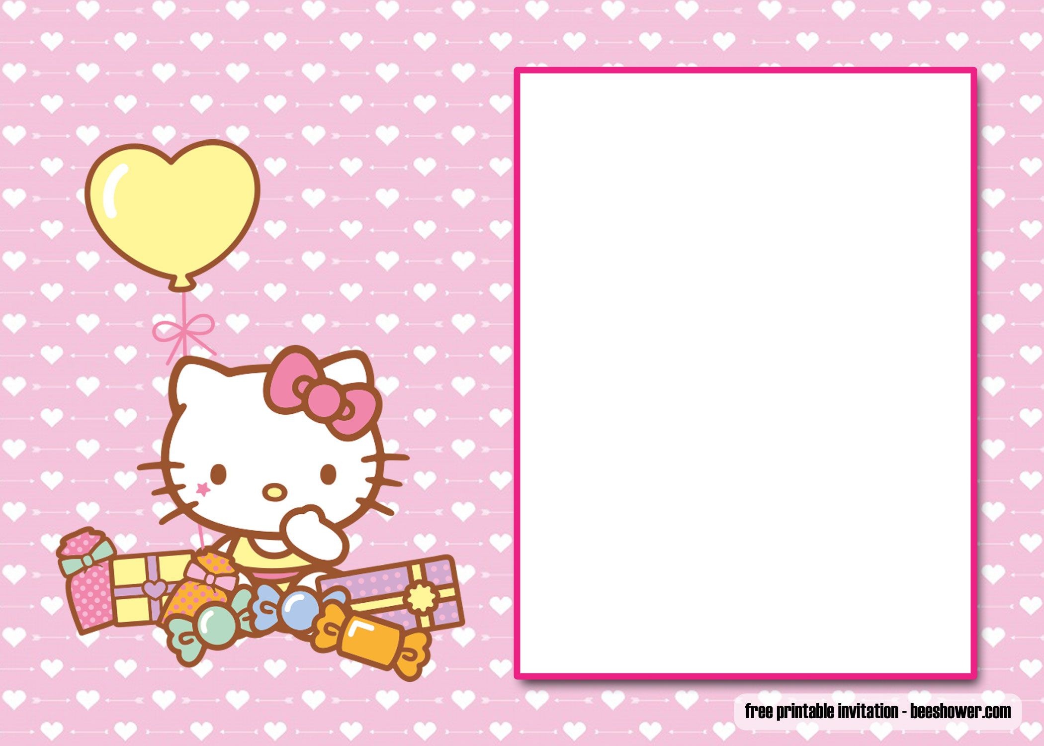 Free Free Perfect Hello Kitty Baby Shower Invitations | Beeshower - Free Printable Hello Kitty Baby Shower Invitations