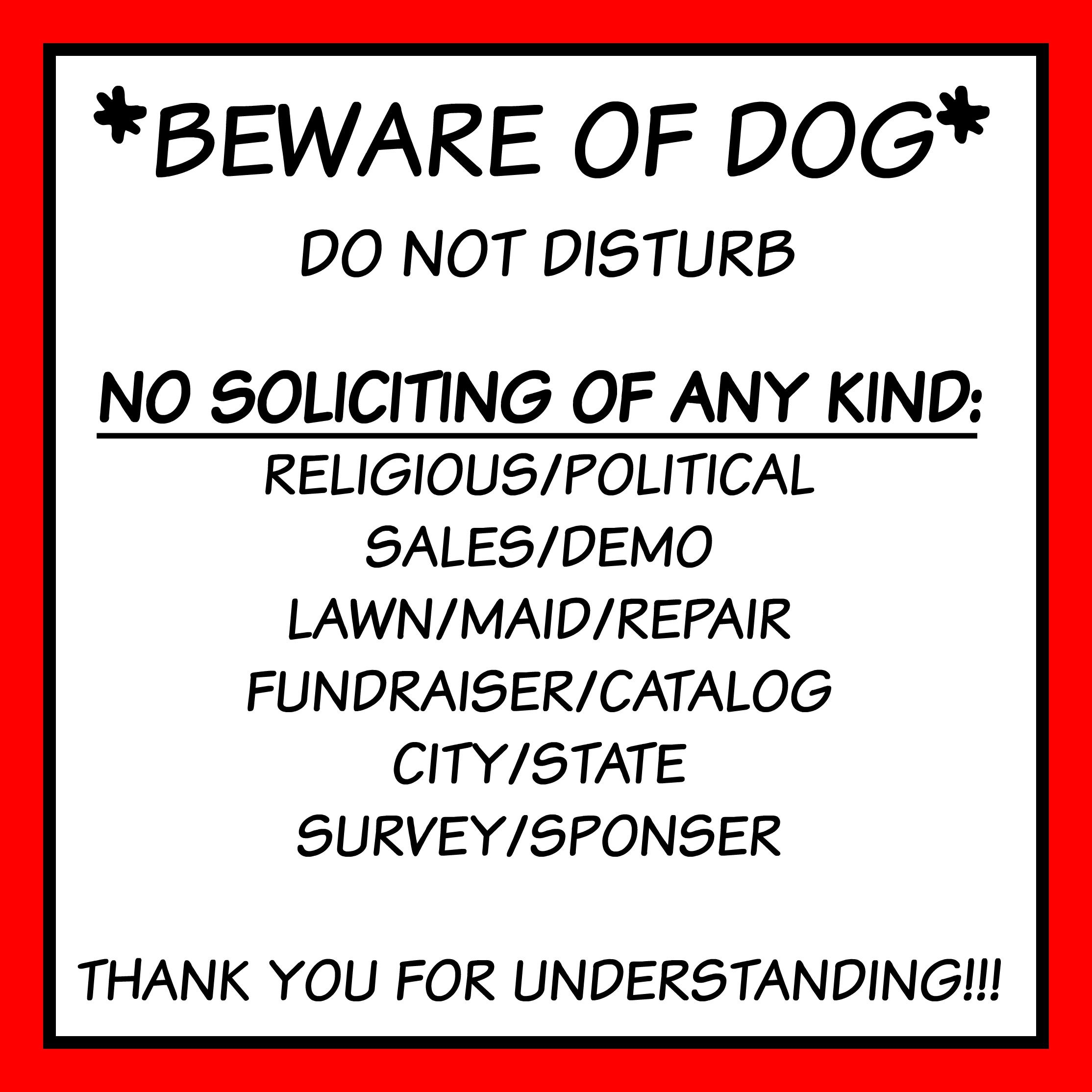Free Front Door Sign Printable Beware Of Dog No Soliciting Etc - Free Printable No Soliciting Sign
