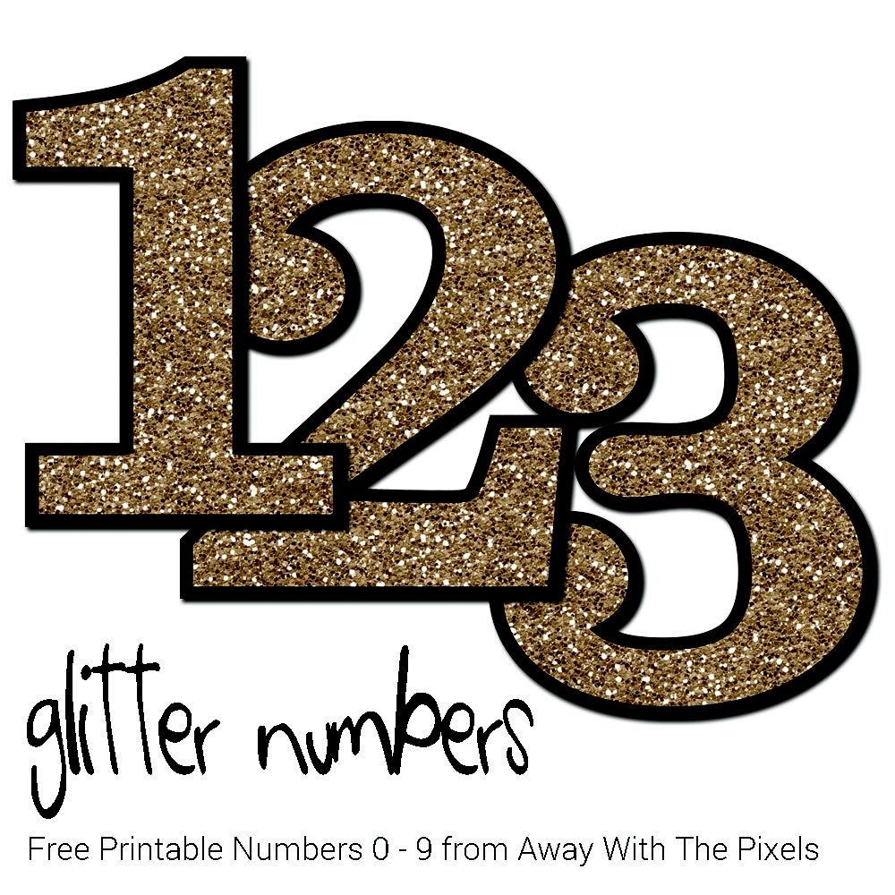 Free Glitter Numbers 0 - 9 To Download And Print - Free Printable Numbers
