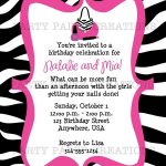 Free Invitations To Print |  Birthday Invitation   Glamour Girl   Free Printable Animal Print Birthday Invitations