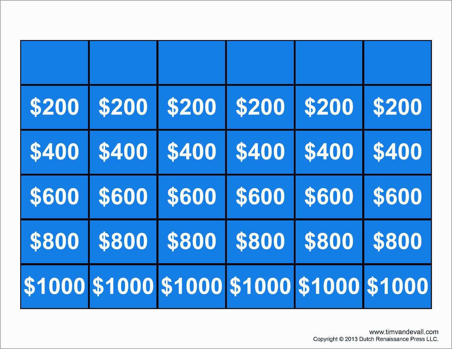 12 Free Jeopardy Templates For The Classroom Free Printable Jeopardy 